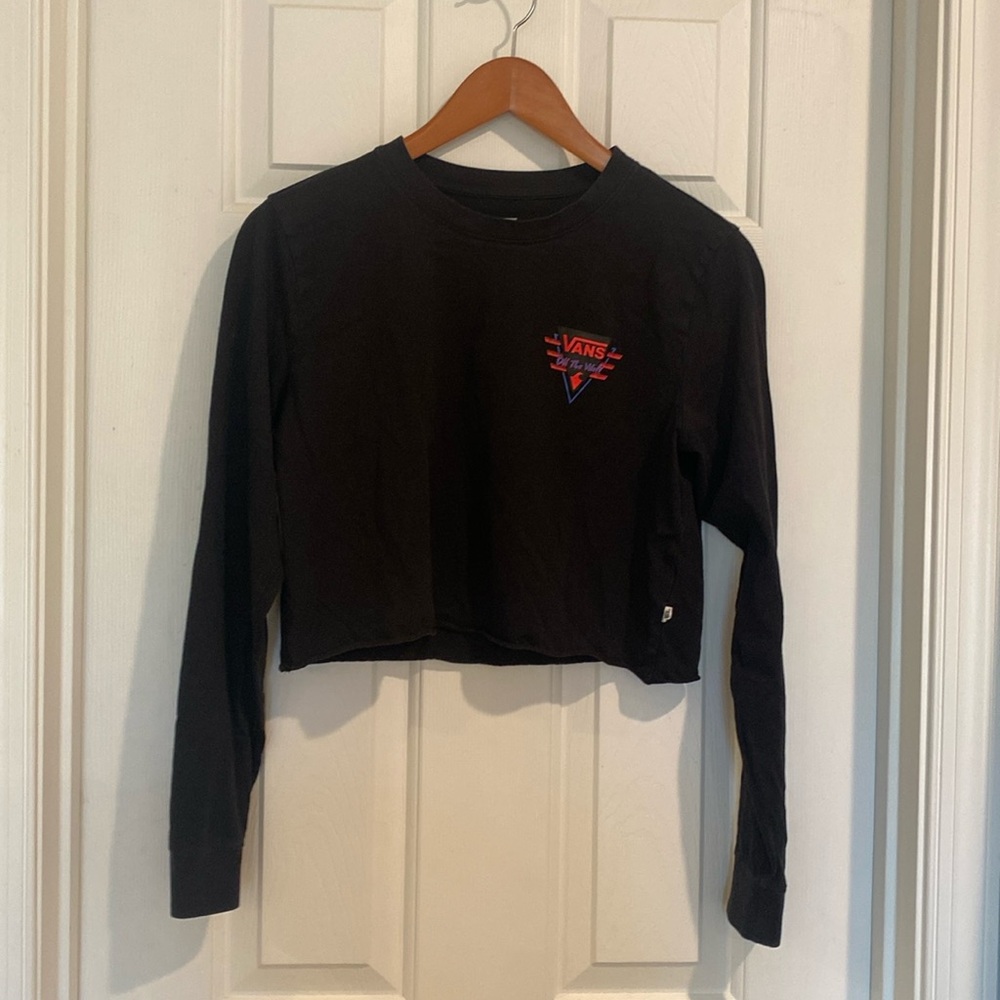Women’s Vans l/s cropped t-shirt, black, small